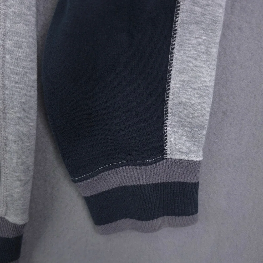 Jordan Hoodie Mens Large Gray Black Varsity Snap Fleece Jumpman Sweatshirt